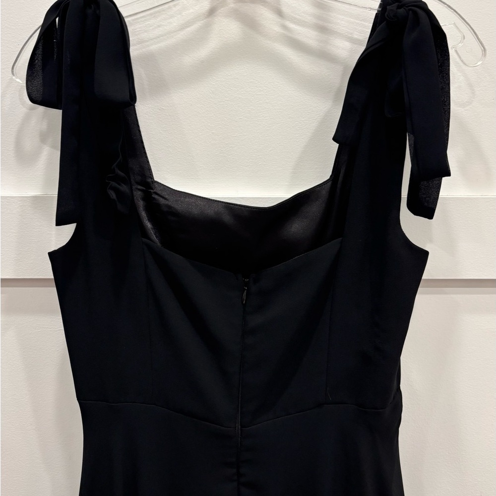 Lulu's Black Tie-Shoulder Maxi Dress with Side Slit - Picture 6 of 9